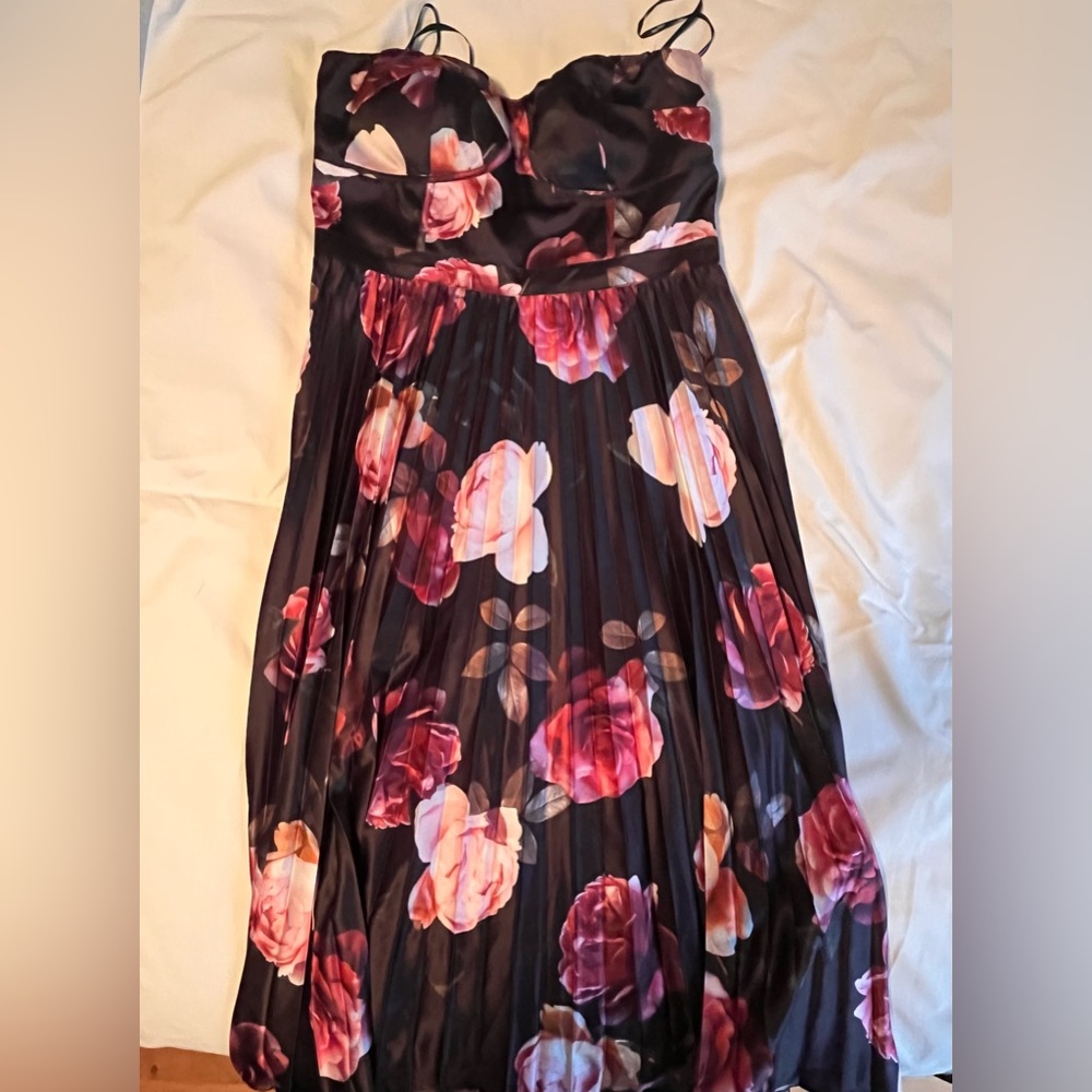 City Chic floral, strapless dress